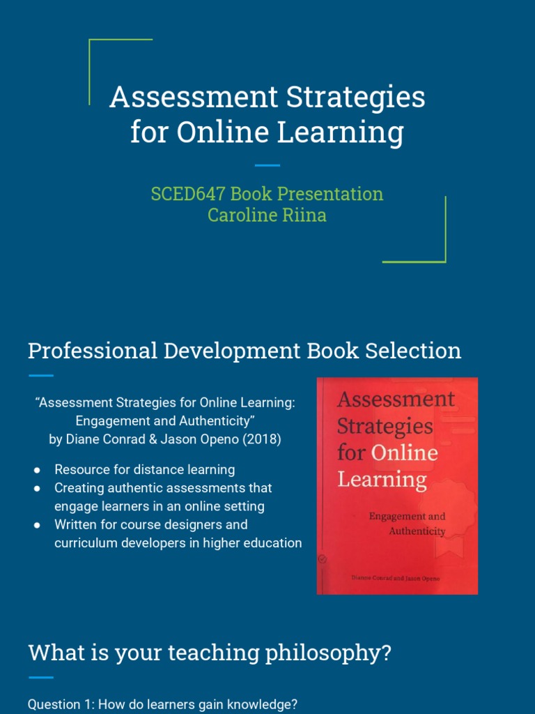 Online Learning Assessment Guide | PDF | Educational Technology | Learning