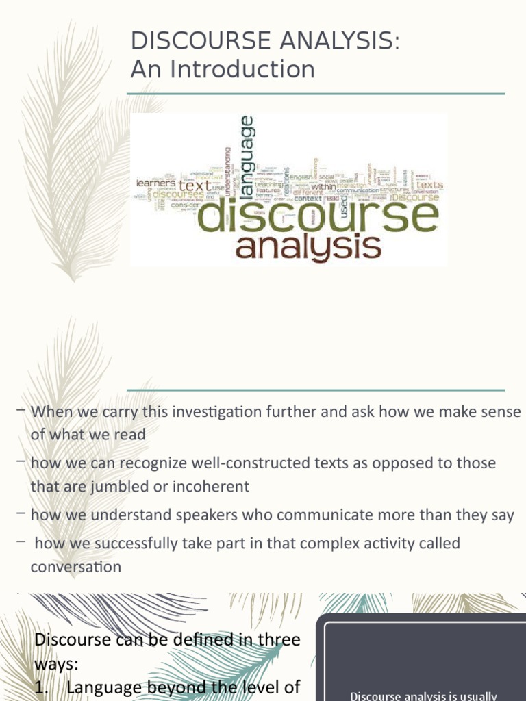 Discourse Analysis Essentials | PDF | Discourse | Human Communication