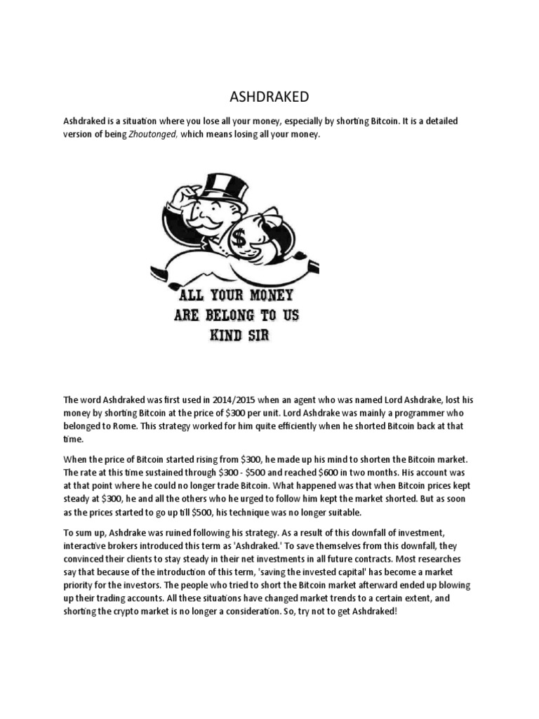 Ashdraked: Bitcoin Shorting Loss | PDF | Law