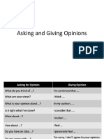 Asking and Giving Opinions