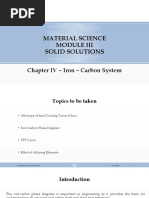 Material Science Solid Solutions: Chapter IV - Iron - Carbon System