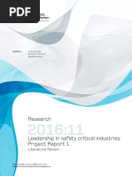 Leadership in Safety Critical Industries Project Report 1 PDF