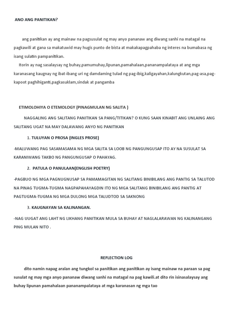 Ano Ang Panitikan Pdf