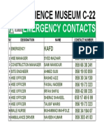 Emergency Contacts: Kafd Science Museum C-22
