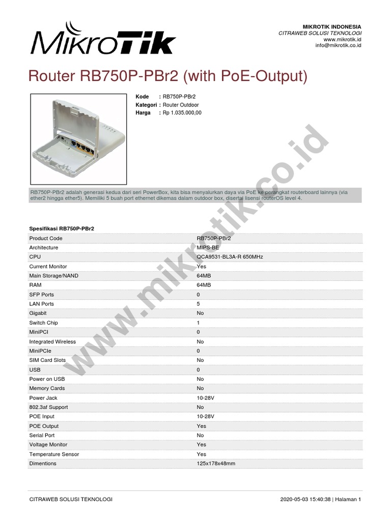 Brosur RB750P PBr2 - 20200503 | PDF