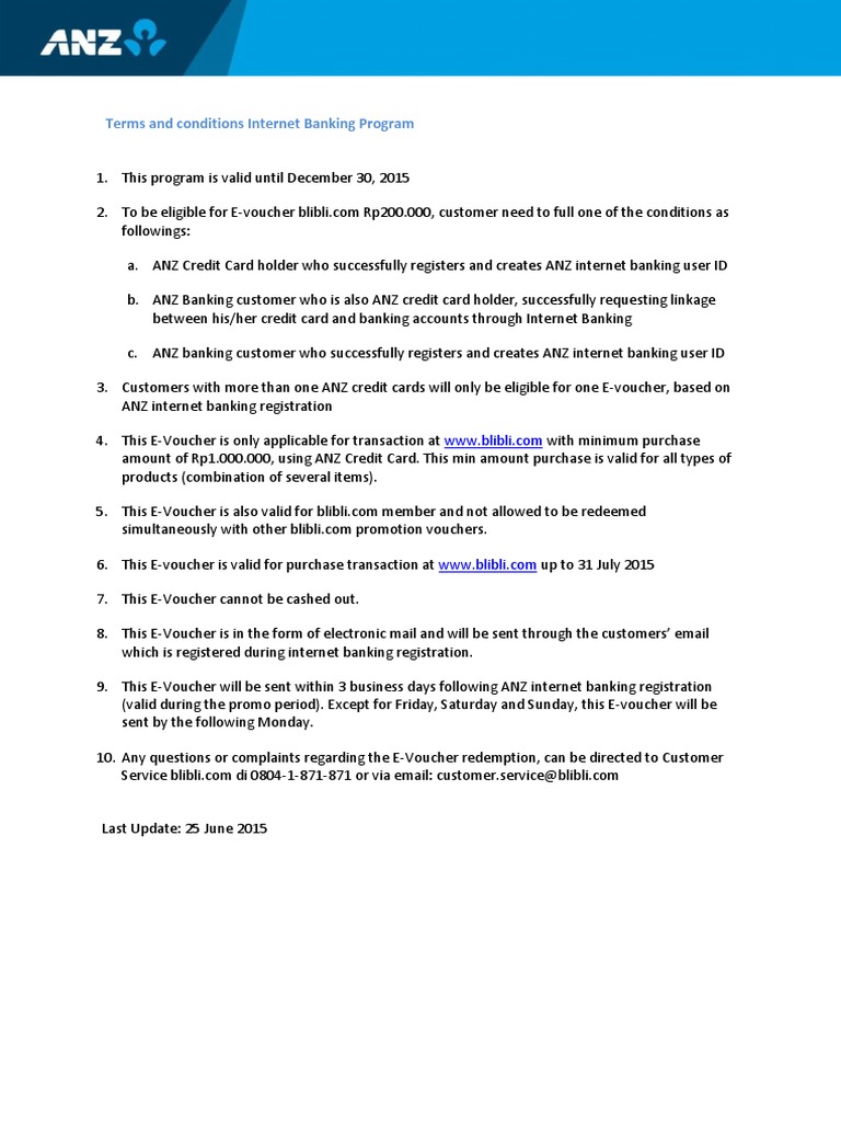 Terms and Conditions Internet Banking Program | PDF | Credit Card ...
