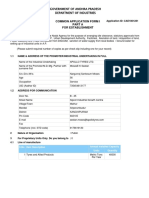 Common Application Form I Part A For Establishment: Government of Andhra Pradesh Department of Industries