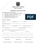 LEBAK UNITY RIDERS Membership Application Form