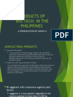 Products of Bio - Tech. in The Philippines: A Presentation by Group 4
