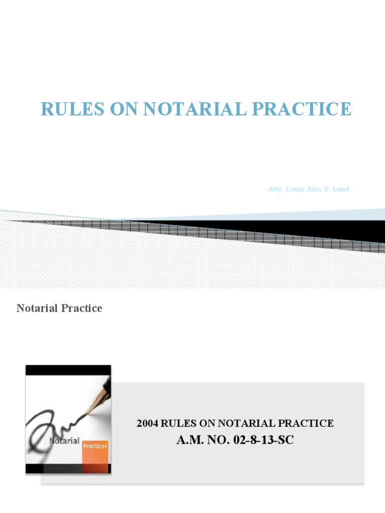 2023 Rules on Notarial Practice in PH | PDF | Notary Public | Signature