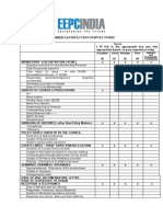 Member Satisfaction Survey Form: Excellent (5) Good (3) Average (2) Poor (0) Service Not Availed/No Comments