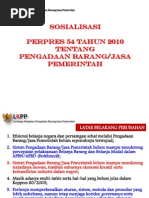 Download Bahan Sosialisasi Perpres 54 Tahun 2010 by Arief Ibnu Nugroho SN46194576 doc pdf