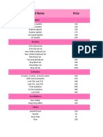 Product Price List Blinqle