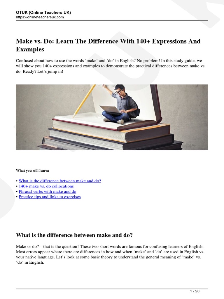 Understanding Make vs. Do in English | PDF | Meal | English Language