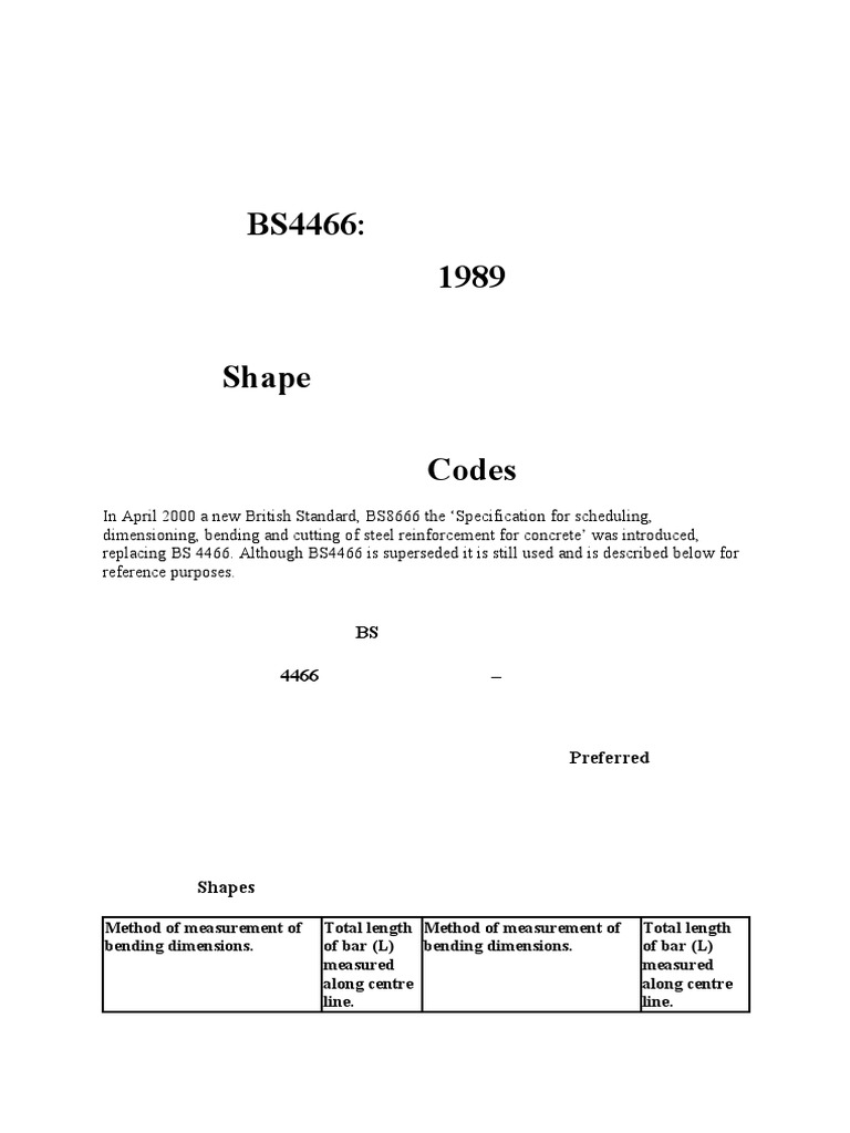 BS4466 Shape Codes Overview | PDF | Physics | Angle