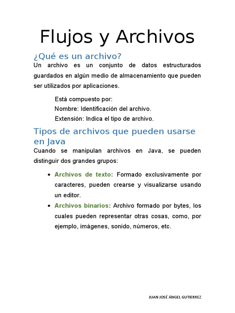 Manejo de Archivos en Java | PDF | Archivo de computadora | Java ...