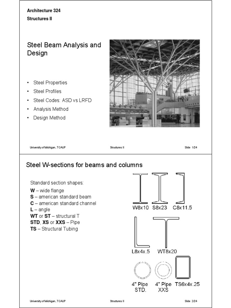 Steel Beam Analysis and Design | PDF | Bending | Beam (Structure)