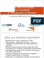 Local and Regional Procurement 3. Introduction To Markets: LRP Market Monitoring Training