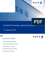 On Grid PV Inverters: General Overview: 11th January 2016