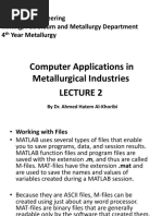 Computer Applications in Metallurgical Industries