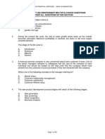 Section A: Sixty (60) Independent Multiple-Choice Questions Answer All Questions in This Section