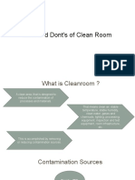 Do's and Dont's of Clean Room