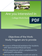 Are You Interested In: College Work-Study?
