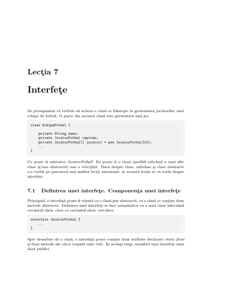 Lectia7 Interfete | PDF