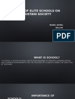 Impact of Elite Schools On Pakistani Society