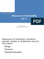 Measures of Variability Lec 7: DR - Nesrin H. Darwesh University of Duhok-College of Dentistry