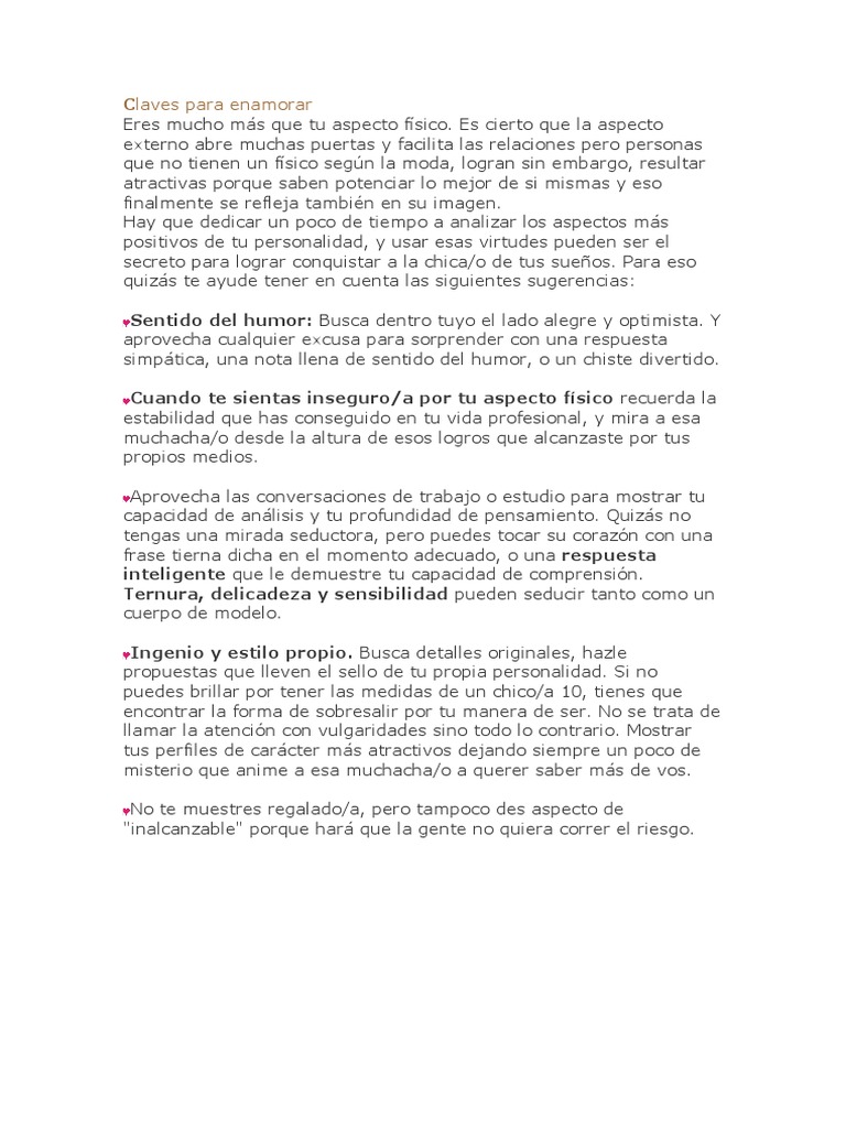 Claves para Enamorar | PDF | Amor | Orgasmo