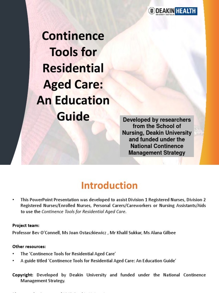 Continence Tools For Residential Aged Care: An Education Guide | PDF ...