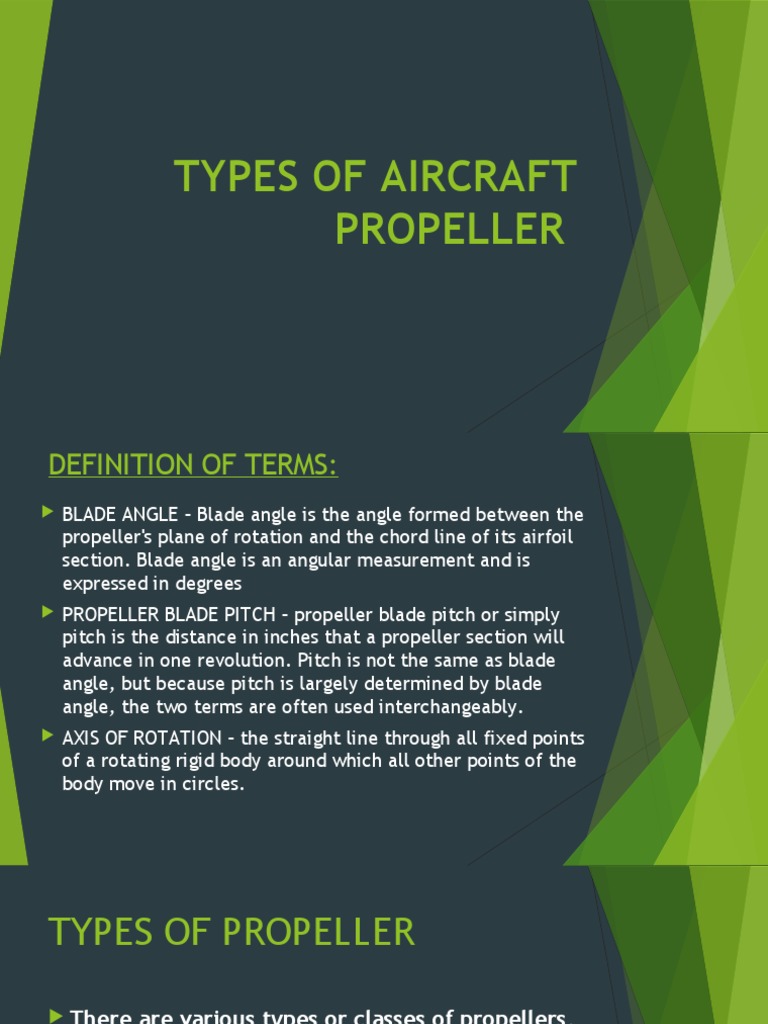 Types of Aircraft Propeller PDF Propeller Aircraft
