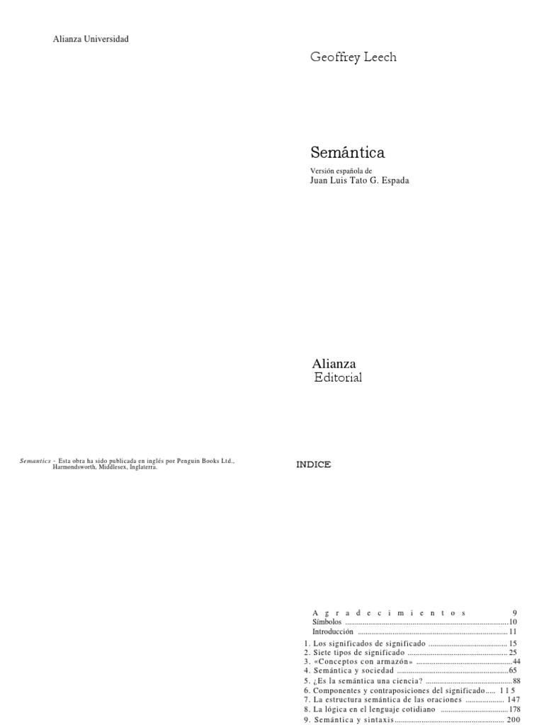 Semantica Geoffrey Leech | PDF | Lingüística | Semántica