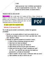 Actividad Mayo 13 de 2.020. Ética y Valores y Educación Física