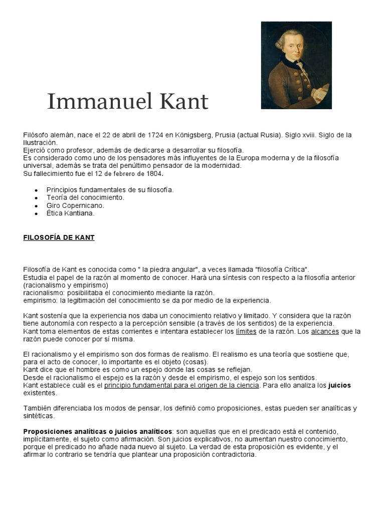 Teoría del Conocimiento de Kant | PDF | A priori y a posteriori ...