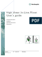 High Shear In-Line Mixer User's Guide: Technical Description Installation Operating Instructions Maintenance