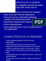 Characteristics of Manager
