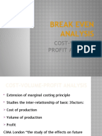 Break Even Analysis: Cost-Volume-Profit Analysis