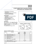 Complementary Silicon Power Darlington Transistors: TIP102 TIP107