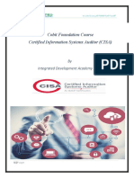 Cobit Foundation Course Certified Information Systems Auditor (CISA)