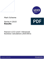 (LCCI Cert in Advance Business Calculations L3) ASE3003 Series 4 2015 Mark Scheme