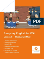 Everyday English For ESL: Lesson 8 - Restaurant Meal