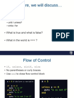 In This Lecture, We Will Discuss : Flow of Control