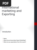 Export Marketing Session 1