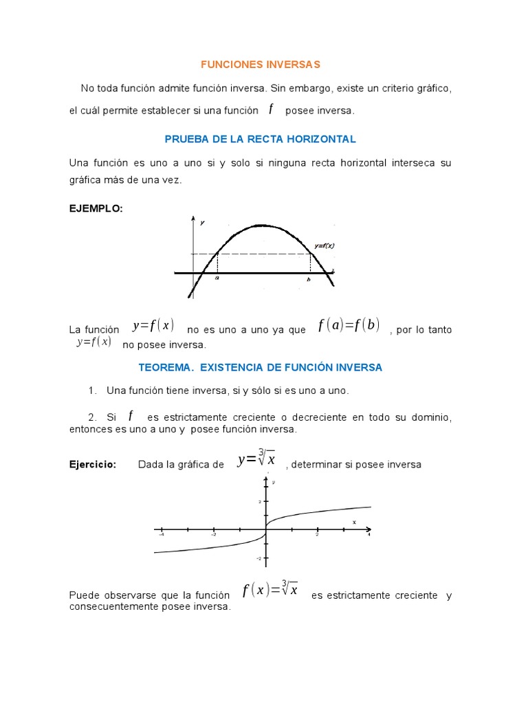 Funcion Inversa | PDF | Función (Matemáticas) | Relaciones matematicas