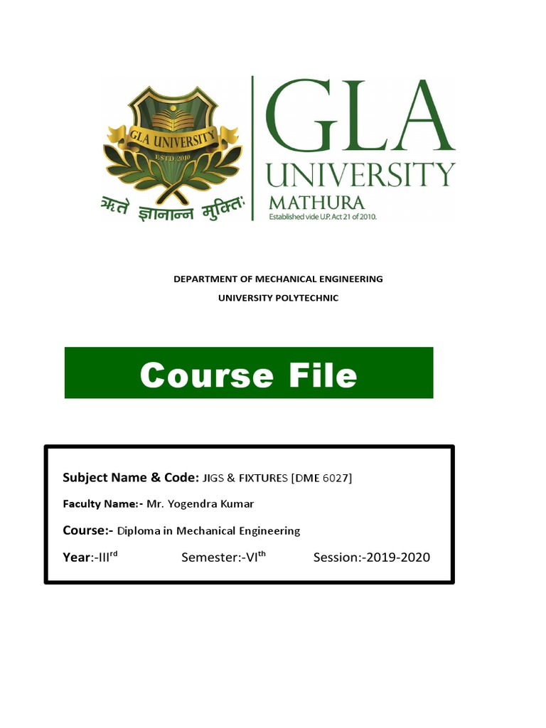 Jigs and Fixtures Course Overview | PDF | Engineering