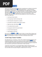 Optimizing Code: Avoid Using Variant Variables