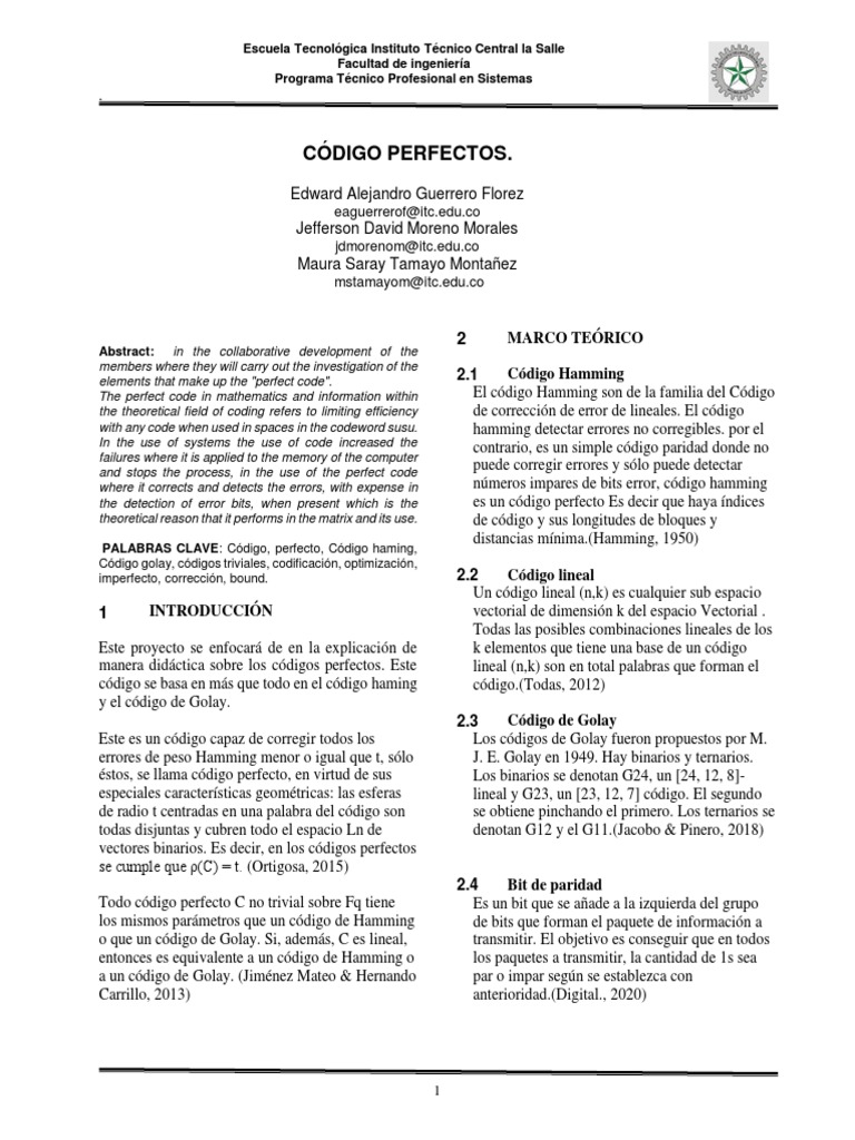 Códigos Perfectos en Codificación | PDF | Programa Voyager | Nasa