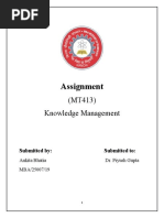 Assignment: (MT413) Knowledge Management